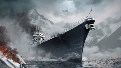 Картинка World Of Warship Wargaming Net WoWS Bismarck Игры 1920x1080