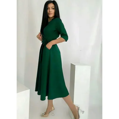 Женское зеленое платье с коротким рукавом SD004-1 в интернет-магазине Е-Леди