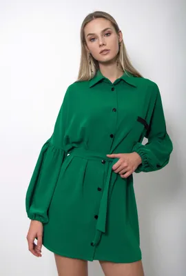 Каскадное зелёное платье на …» — создано в Шедевруме