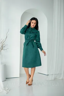 Однотонное зеленое платье свободного кроя 153R3019 купить в Украине | Цена,  отзывы, характеристики в магазине AGER.ua
