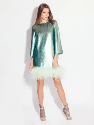 Зеленое платье-рубашка расклешенного кроя купить, цены на Женская одежда и  сарафаны в интернет магазине женской одежды M-FASHION