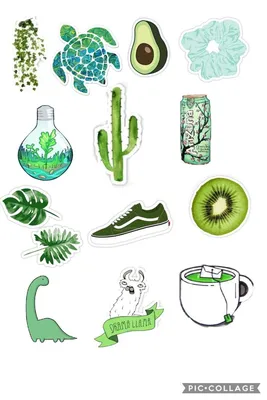 Зеленые наклейки (28 фото) » Рисунки для срисовки и не только