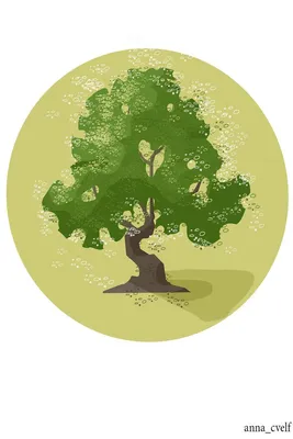 рисунок летнее дерево, tree summer illustration | Легкие рисунки, Рисунок,  Милый рисунок
