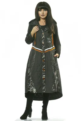 Платье с удлиненным жилетом-пальто с капюшоном Darkwin 1813 - Интернет  магазин женской одежды LaTaDa