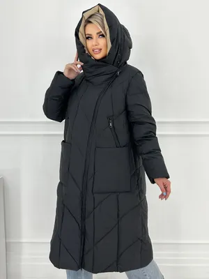 Куртка женская с косой молнией цвет черный КК 7104 для полных женщин