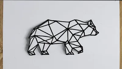 How to draw a Bear drawing of geometric shapes - YouTube
