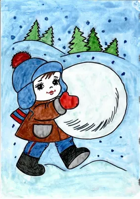 Детские рисунки по теме зима которые красивые (49 фото) » рисунки для  срисовки на Газ-квас.ком
