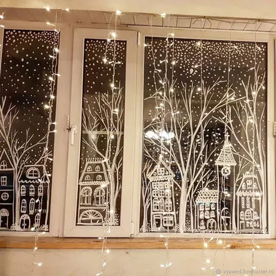 Рисунок Рисунок на окне Зимние забавы №192469 - «Зимняя сказка» (06.02.2024  - 14:37)