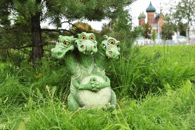 Садовая фигура Змей Горыныч Зеленый Н.С.(Новый Ф110зн) в Москве – цены,  характеристики, отзывы