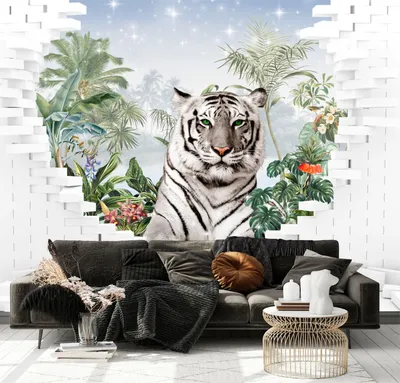 Фотографии 3D тигры для обоев на iPhone и Android