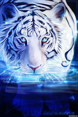 Белый тигр - обои на телефон в формате jpg