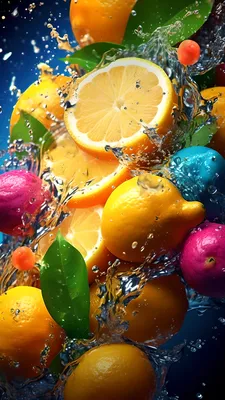 Фон с фруктами в воде: красивые обои для iPhone (jpg/png/webp)