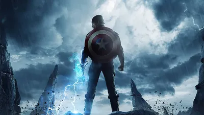 Капитан Америка со сломанным щитом Фоновые обои