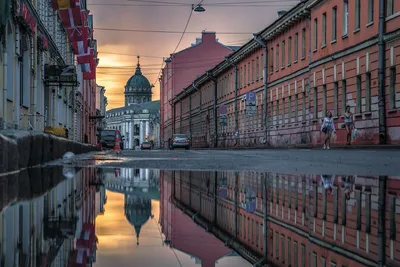 Обои Петербург с ночным освещением города