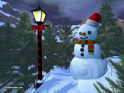 Фото снеговика на webp обоях: скачать бесплатно