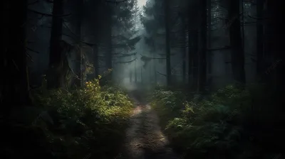 Удивительные обои Темный лес в хорошем качестве 