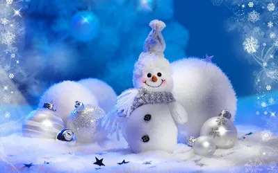 Зимние HD обои: Снеговик подарит уют вашему рабочему столу
