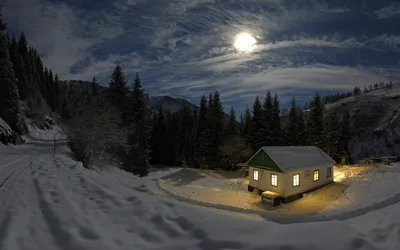 Зимний дом в фотографиях: Бесплатные обои для мобильных устройств
