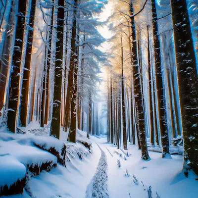 Фото Зимний лес: замечательный выбор для фонового изображения